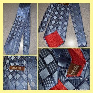MICHAEL Michael Kors Tie LT. BLUE Diamond Pattern